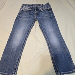 Miss Me Dark Blue Boyfriend Cut Capri Jeans